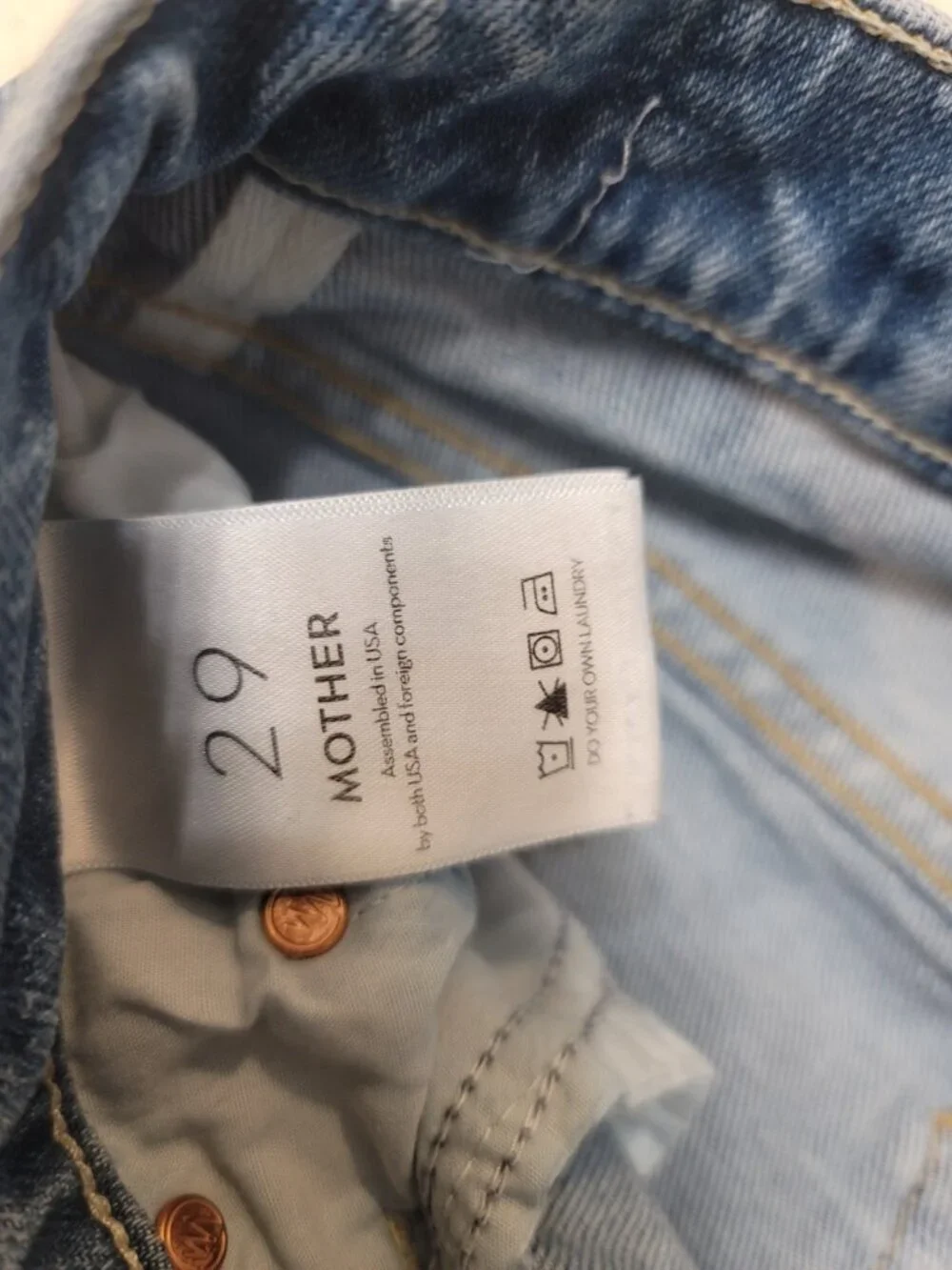 MOTHER Light Blue High-Rise Straight Jeans
